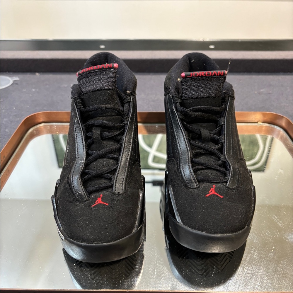 Authentic Jordan Black and Red retro 14 Athletic Shoes